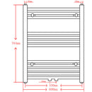 håndklæderadiator 600x764 mm centralvarme lige sort