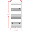 Håndklæderadiator 500x1160 mm centralvarme lige sort