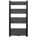 håndklæderadiator 600x1160 mm centralvarme lige sort