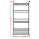 håndklæderadiator 600x1160 mm centralvarme lige sort