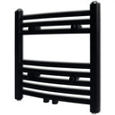 håndklæderadiator 480x480 mm centralvarme buet sort