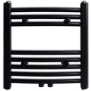 håndklæderadiator 480x480 mm centralvarme buet sort