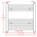 håndklæderadiator 480x480 mm centralvarme buet sort