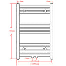håndklæderadiator 500x764 mm centralvarme buet sort