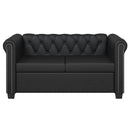 2-personers Chesterfield sofa kunstlæder sort