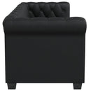 2-personers Chesterfield sofa kunstlæder sort