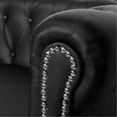 2-personers Chesterfield sofa kunstlæder sort