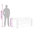 2-personers Chesterfield sofa kunstlæder sort