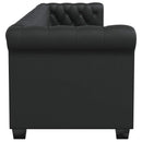 3-personers Chesterfield sofa kunstlæder sort