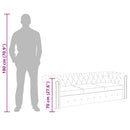 3-personers Chesterfield sofa kunstlæder sort