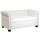 2-personers Chesterfield sofa kunstlæder hvid