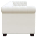 3-personers Chesterfield sofa kunstlæder hvid