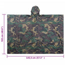 Vandtæt army-regnponcho til camping/vandreture camouflage