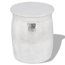 taburet/sidebord hamret aluminium sølvfarvet