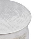 taburet/sidebord hamret aluminium sølvfarvet