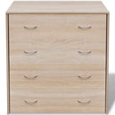 skænk med 4 skuffer 60x30,5x71 cm egetræsfarve
