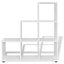 trappeformet bogreol/displayhylde 107 cm hvid