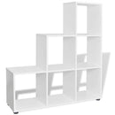 trappeformet bogreol/displayhylde 107 cm hvid