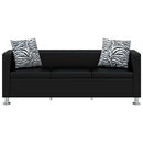 sofasæt 3-pers. og 2-pers. kunstlæder sort