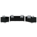 sofasæt 3-pers. og 2-pers. sofa m. lænestol kunstlæder sort