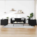 sofasæt 3-pers. og 2-pers. sofa m. lænestol kunstlæder sort