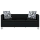 sofasæt 3-pers. og 2-pers. sofa m. lænestol kunstlæder sort