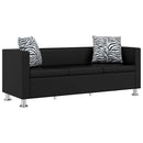 sofasæt 3-pers. og 2-pers. sofa m. lænestol kunstlæder sort