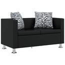 sofasæt 3-pers. og 2-pers. sofa m. lænestol kunstlæder sort