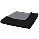 dobbeltsidet quiltet sengetæppe 170 x 210 cm sort og grå