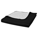 Dobbeltsided quiltet sengetæppe sort/hvid 170 x 210 cm