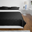 Dobbeltsided quiltet sengetæppe sort/hvid 170 x 210 cm