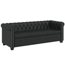 2-personers og 3-personers Chesterfield sofaer kunstlæder sort