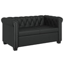 2-personers og 3-personers Chesterfield sofaer kunstlæder sort