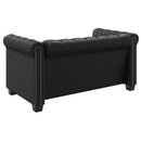 2-personers og 3-personers Chesterfield sofaer kunstlæder sort