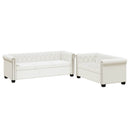 2-personers og 3-personers Chesterfield sofaer kunstlæder hvid