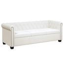 2-personers og 3-personers Chesterfield sofaer kunstlæder hvid
