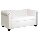 2-personers og 3-personers Chesterfield sofaer kunstlæder hvid