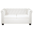 2-personers og 3-personers Chesterfield sofaer kunstlæder hvid