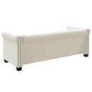 2-personers og 3-personers Chesterfield sofaer kunstlæder hvid