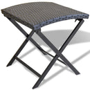 foldbar skammel polyrattan sort