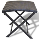 foldbar skammel polyrattan sort