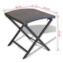 foldbar skammel polyrattan sort