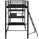 Seng med madras Sort 200 x 90 cm Metal