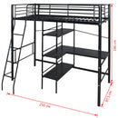 Seng med madras Sort 200 x 90 cm Metal