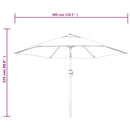 hængeparasol m. LED-lys 3 m grøn