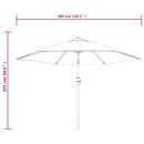 hængeparasol m. LED-lys 3 m sandhvid
