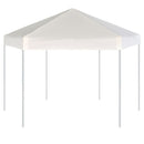pop up-pavillon 6 sidevægge sekskantet 3,6x3,1 m cremefarvet