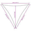 solsejl Oxfordstof trekantet 3,6 x 3,6 x 3,6 m cremefarvet