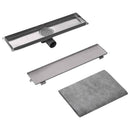 Lineært bruseafløb 530x140 mm rustfrit stål