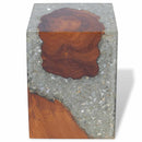 taburet massivt teaktræ og resin